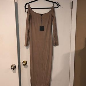 JLuxLabel Beige Form Fitting Dress